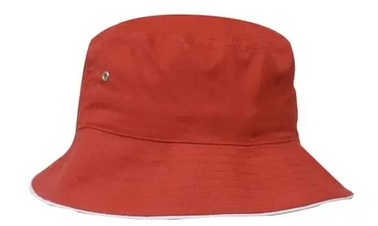 Headwear Bucket Hat With Sandwich Trim Brushed Heavy Sports Twill *no Sandwich* X12